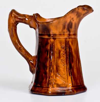 Very Rare Ashland / Lavelle Pennsylvania Redware Presentation Pitcher