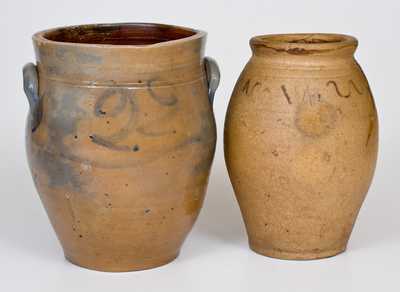 Lot of Two: Early Stoneware Jars, Manhattan and New Jersey Origin