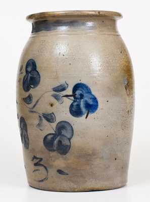 Rare Pruntytown, West Virginia, Stoneware Jar with Floral Decoration