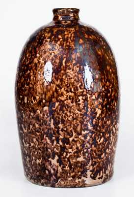 Outstanding JOHN BELL Redware Jug w/ Profuse Manganese Decoration, J. W. BELL / 1865