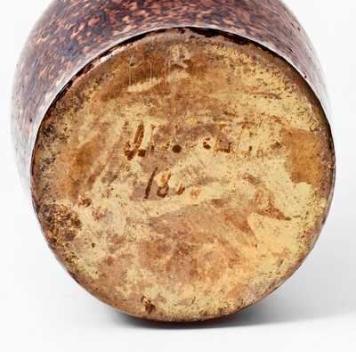 Outstanding JOHN BELL Redware Jug w/ Profuse Manganese Decoration, J. W. BELL / 1865
