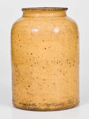 JOHN BELL, Waynesboro, PA Yellow-Glazed Redware Canning Jar