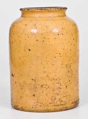 JOHN BELL, Waynesboro, PA Yellow-Glazed Redware Canning Jar