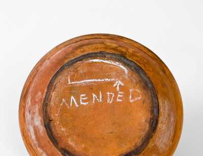 Lot of Five: Redware Bowls (One Inscribed 