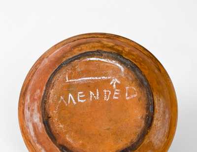 Lot of Five: Redware Bowls (One Inscribed