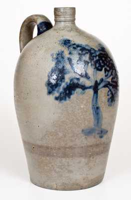 Very Rare and Important Baltimore Stoneware Jug w/ Tree, probably Thomas Chandler, c1829