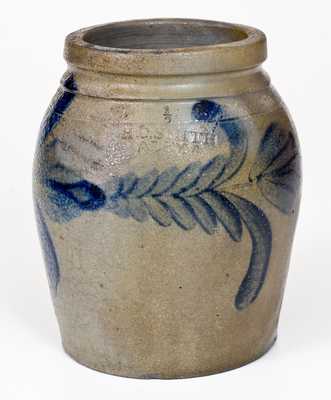 Half-Gallon H. C. SMITH / ALEXA. / D.C. Stoneware Jar w/ Floral Decoration