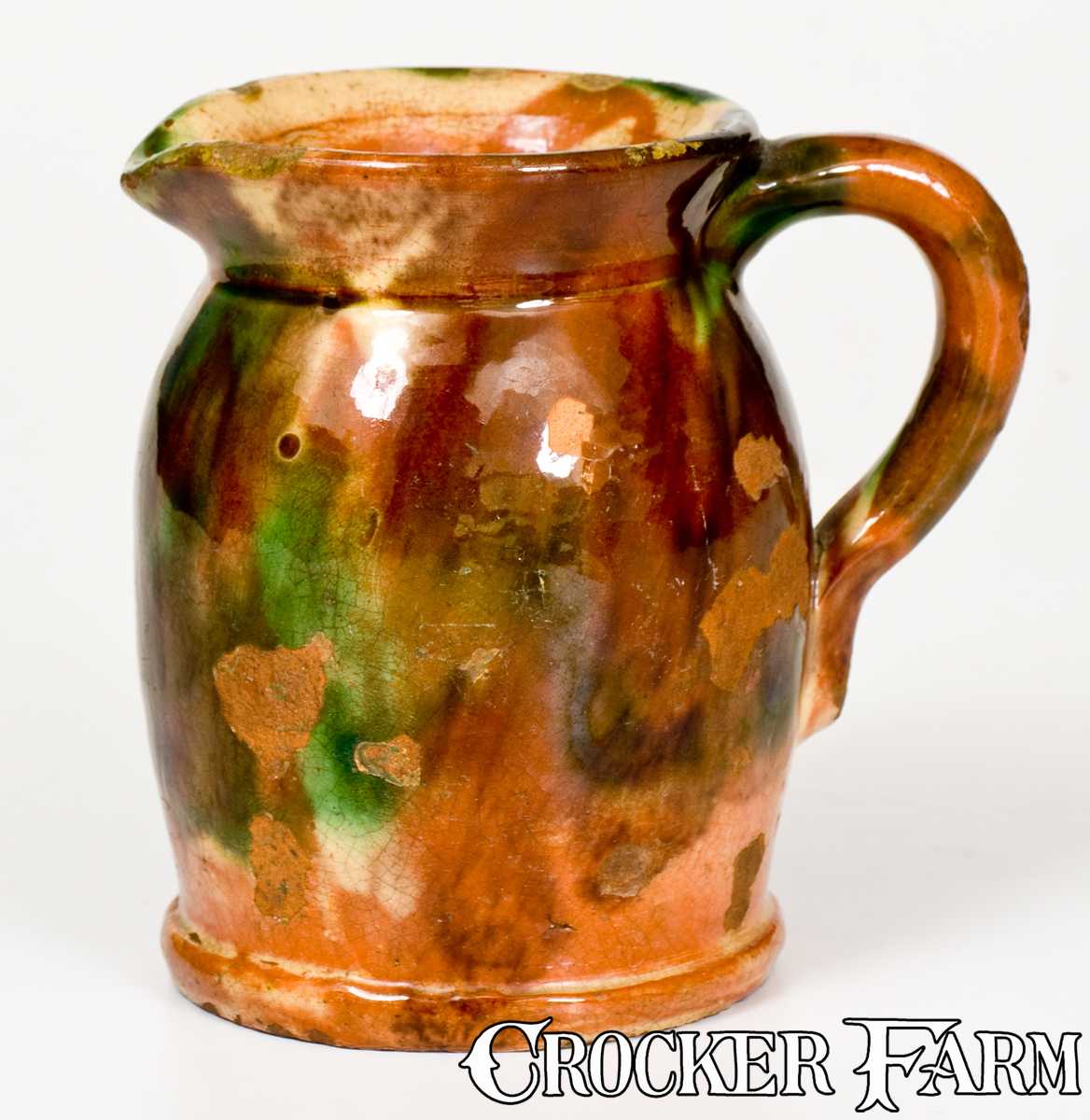 Rare Shenandoah Valley Multi-Glazed Redware Cream Pitcher -- Lot 94 ...