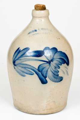 COWDEN & WILCOX / HARRISBURG, PA Stoneware Jug with Floral Decoration