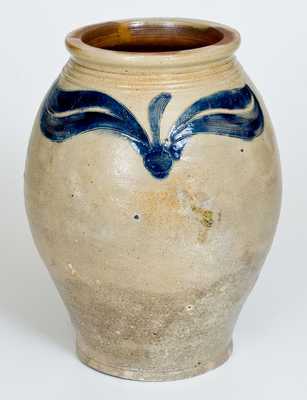 Very Fine Crolius Family Stoneware Jar w/ Incised Decoration, Manhattan, circa 1790