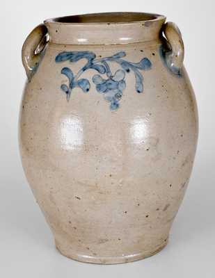 4 Gal. Stoneware Jar with Incised Floral Decoration, Manhattan, early 19th century