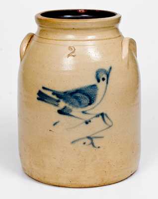2 Gal. Stoneware Jar with Bird-on-Branch Decoration