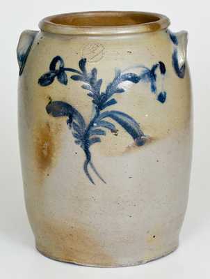 1 1/2 Gal. Stoneware Jar with Floral Decoration, Baltimore, circa 1820
