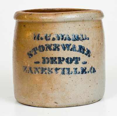 1 Gal. H. C. WARD / STONEWARE DEPOT / ZANESVILLE, OH Stenciled Crock