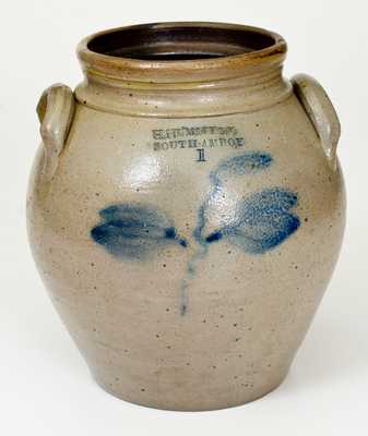 Rare H. HUMISTON / SOUTH AMBOY Stoneware Jar with Floral Decoration