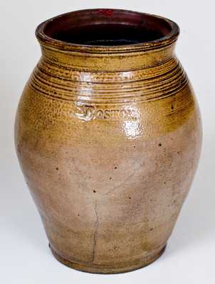 Att. Frederick Carpenter, BOSTON Stoneware Jar w/ Iron-Slip Decoration