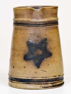 Quart-Sized Stoneware Pitcher w/ Star Decoration, probably Wingender, Haddonfield, NJ