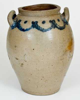 2 Gal. Stoneware Jar with Brushed Decoration att. C. Crolius, Manhattan, circa 1820