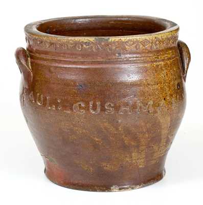 Fine PAUL CUSHMAN Stoneware Jar with Coggled Vine Decoration