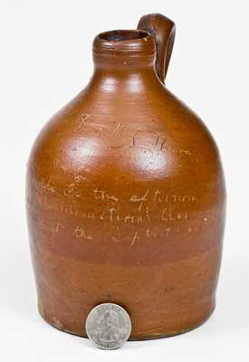 Unusual Small-Sized Jug w/ Baptist Church Ministerial Association Inscription, probably Indiana