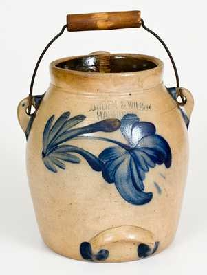 COWDEN & WILCOX / HARRISBURG, PA Stoneware Batter Pail with Floral Decoration