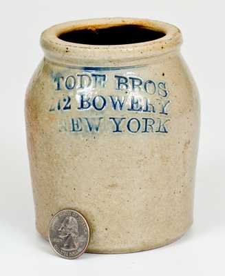Small Salt-Glazed Stoneware Jar, TODE BROS / 272 BOWERY / NEW YORK