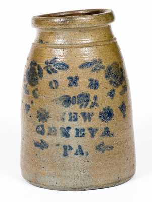 A. CONRAD / NEW GENEVA, PA Stoneware Canning Jar