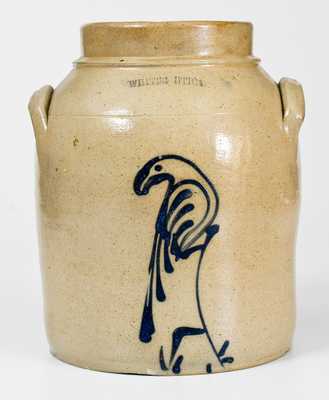 WHITES UTICA 1 Gal. Stoneware Jar with Slip-Trailed Bird Decoration