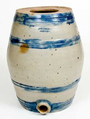 Rare SMITH & DAY / NORWALK 3 Gal. Stoneware Barrel-Shaped Water Cooler