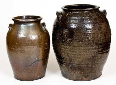 Lot of Two: Southern Alkaline-Glazed Stoneware Jars