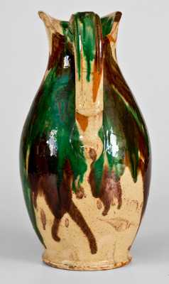Shenandoah Valley Multi-Glazed Redware Pitcher and Bowl Set, att. J. Eberly, Strasburg