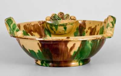Shenandoah Valley Multi-Glazed Redware Pitcher and Bowl Set, att. J. Eberly, Strasburg