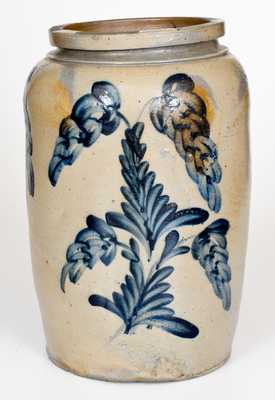 2 Gal. Remmey, Philadelphia Stoneware Jar with Floral Decoration