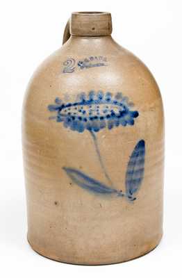 T. G. DAUB / EASTON, PA Stoneware Jug with Sunflower Decoration