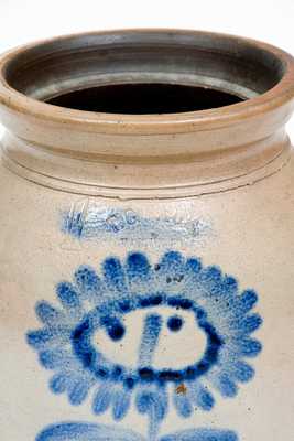 Rare T. G. DAUB / EASTON, PA Stoneware Jar with Floral/Face Decoration