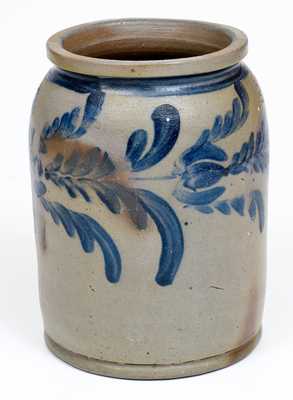 1/2 Gal. Stoneware Jar with Floral Decoration, Baltimore, circa 1825