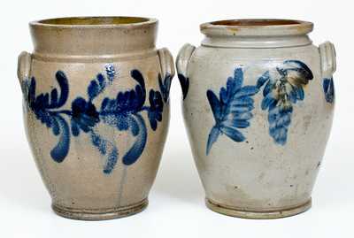 Richard Remmey, Philadelphia, PA Stoneware Jars w/ Floral Decoration