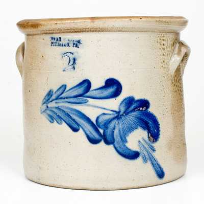 EVAN R. JONES / PITTSTON, PA Stoneware Crock with Floral Decoration