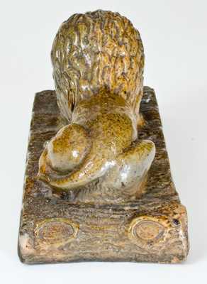 Extremely Rare "Geo E. Inmon / Beatrice, Nebraska" Stoneware Reclining Lion Figure