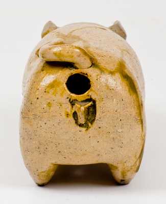 Fine Salt-Glazed Stoneware Pig Flask, Midwestern origin