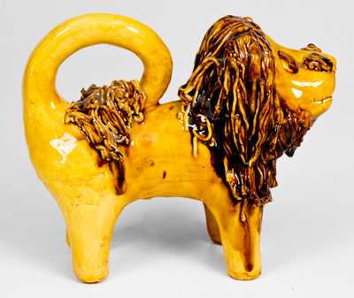 Lester Breininger / 1982 Reproduction John Bell Redware Lion Figure