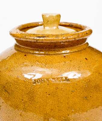 John Bell / Waynesboro, PA Yellow-Glazed Jar w/ Lid