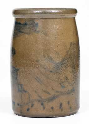 Extremely Rare West Virginia Stoneware Jar w/ Freehand Fish, probably Palatine