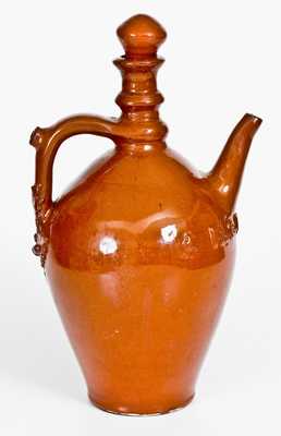 Rare Chicago Redware Ewer with Applied Name, 