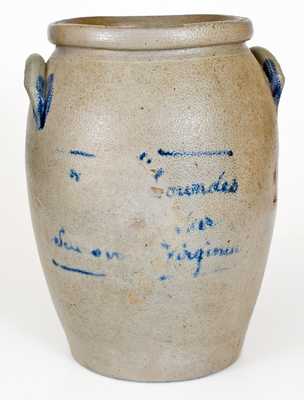 H Lowndes / Manufacturer / Petersburg Virginia Three-Gallon Stoneware Jar