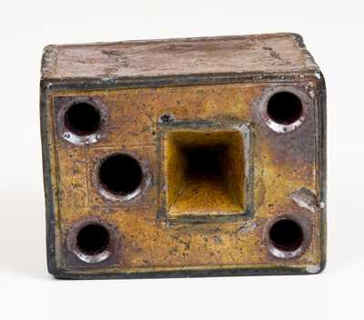 Extremely Rare and Important Crolius Family Stoneware Inkwell, Manhattan, NY, 1815