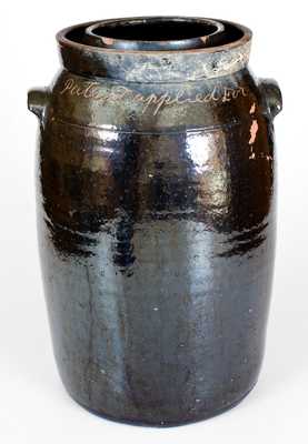 Unusual Georgia Southern Stoneware Churn, Incised