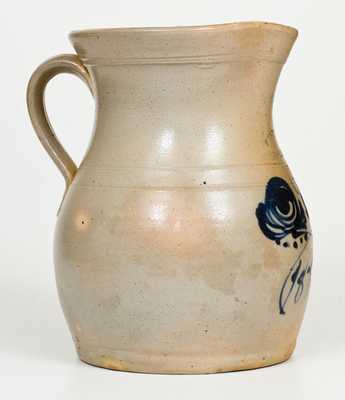 Rare WEST TROY, / POTTERY (NY) Six-Quart Stoneware Pitcher with 1882 Date