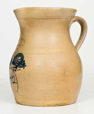 Rare WEST TROY, / POTTERY (NY) Six-Quart Stoneware Pitcher with 1882 Date