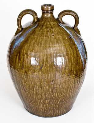 Very Rare and Important Ten-Gallon Daniel Seagle, Vale, Lincoln County, NC Stoneware Jug